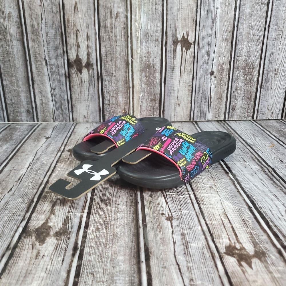 Under Armour Youth UA G Ansa Graphic Slides 3024439 001 Black Size 2Y